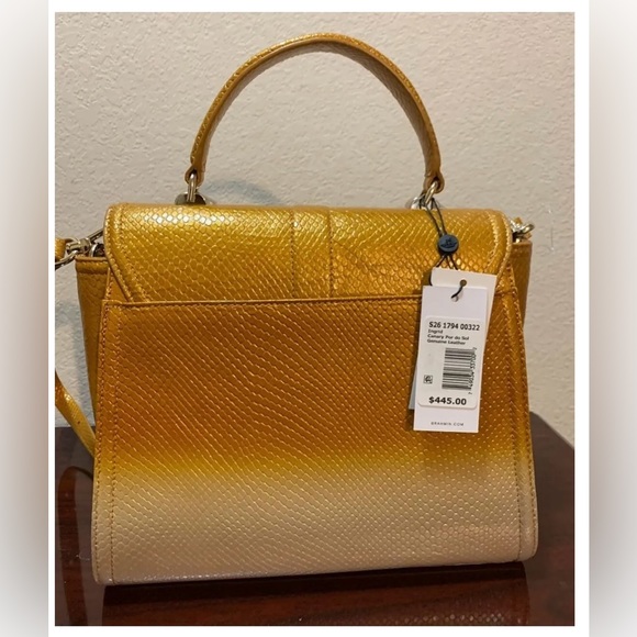 NET Brahmin Ingrid- Canary POR DO SOL Ombré Blend- Natural Yellow Cream Satchel - Picture 2 of 12
